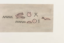 Load image into Gallery viewer, signed-pastel-artwork-pictograph-Leslie-Enders-Lee-stamps-original-ink