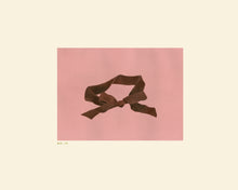 Load image into Gallery viewer, stenciled-ribbon-valentines-hearts-Fethra-prints-minimalistic-fine-art-love