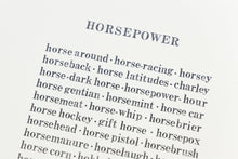 Load image into Gallery viewer, Fethra-prints-words-stamped-original-equestrian-horsepower-Leslie-Enders-Lee
