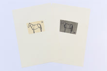 Load image into Gallery viewer, equestrian-minimalistic-original-Fethra-prints-pastel-fine-art-signed-horse
