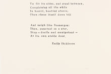 Load image into Gallery viewer, Fethra-prints-stamped-original-poem-equestrian-fine-art-Emily-Dickinson
