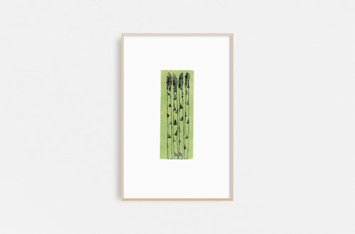 Fethra-prints-harvest-asparagus-Leslie-Enders-Lee-kitchen-vegetable-drawing