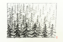 Load image into Gallery viewer, fine-art-Fethra-prints-trees-stamped-original-ink-signed-forest
