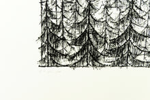 Load image into Gallery viewer, trees-forest-signed-stamped-original-ink-Fethra-prints-fine-art
